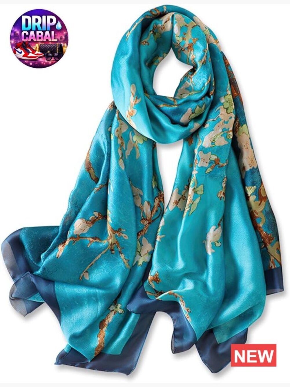 Large Mulberry Silk Feeling Scarf - Fashion Shawl Wrap Headscarf